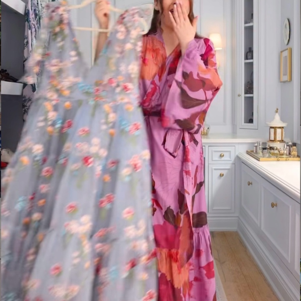 Anthropologie Purple and Pink Floral Robe - Picture 8 of 8